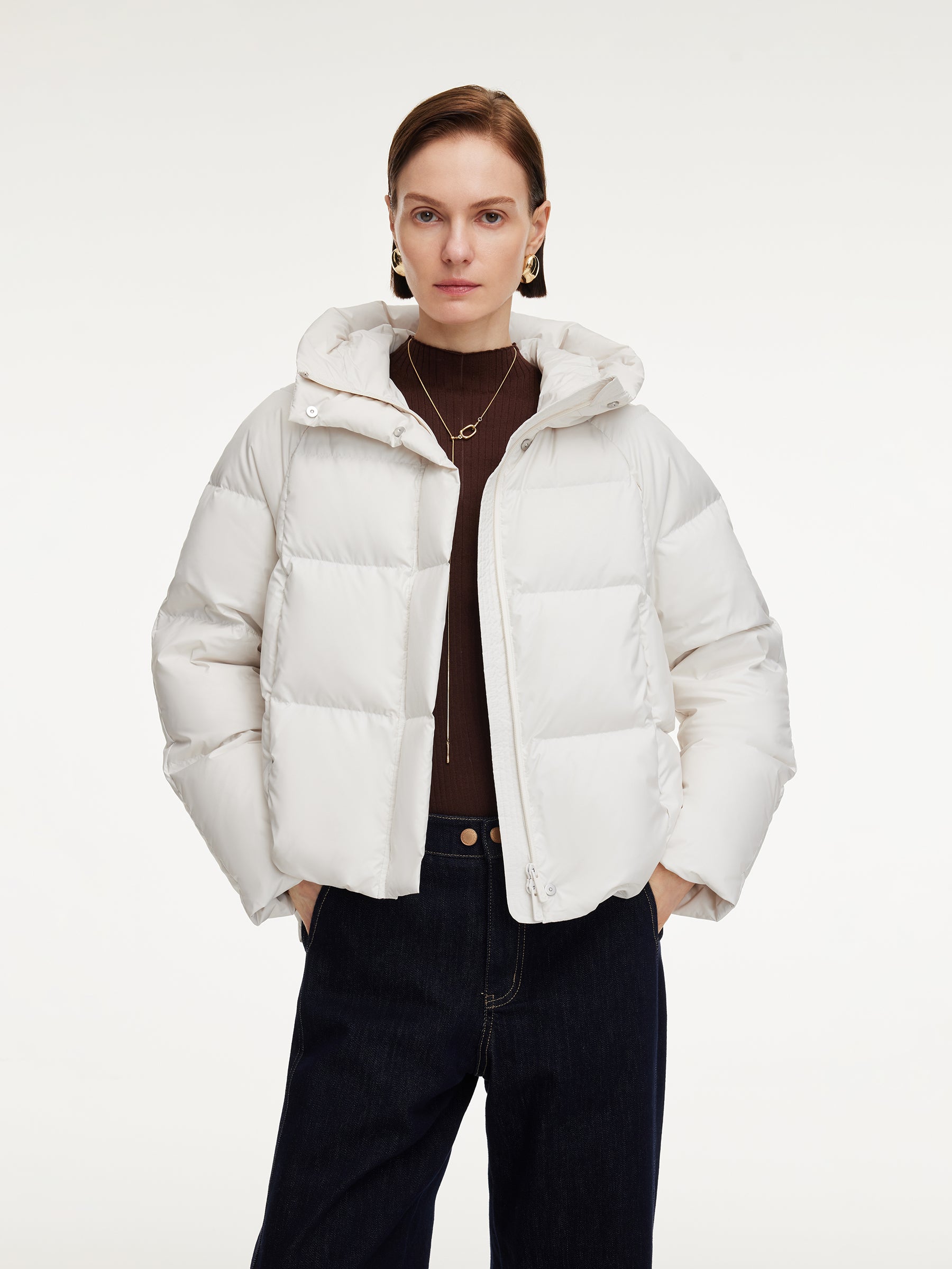 Hooded Zip-Up Goose Down Jacket GOELIA