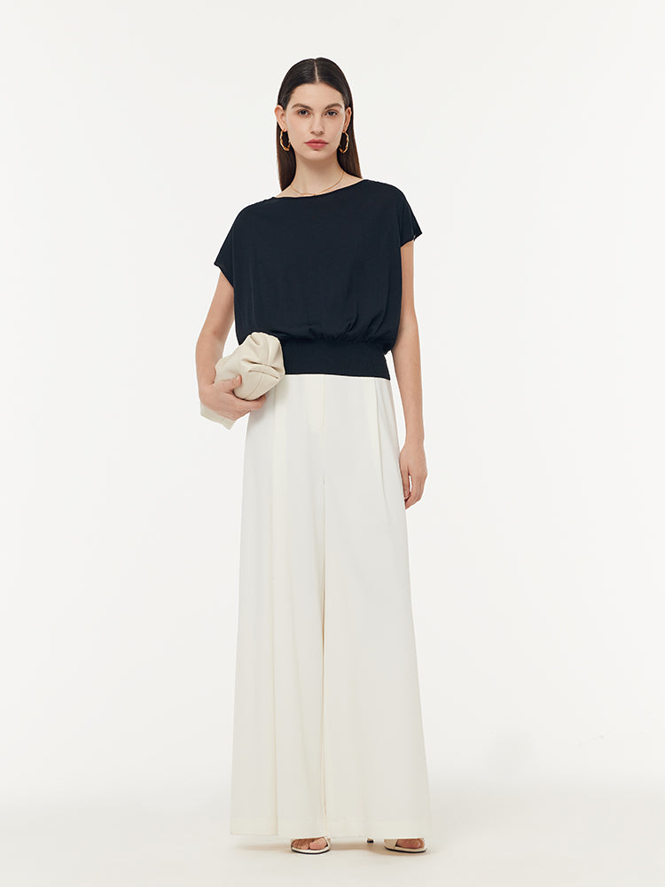 Lyocell Boat Neck Women Knit Top GOELIA