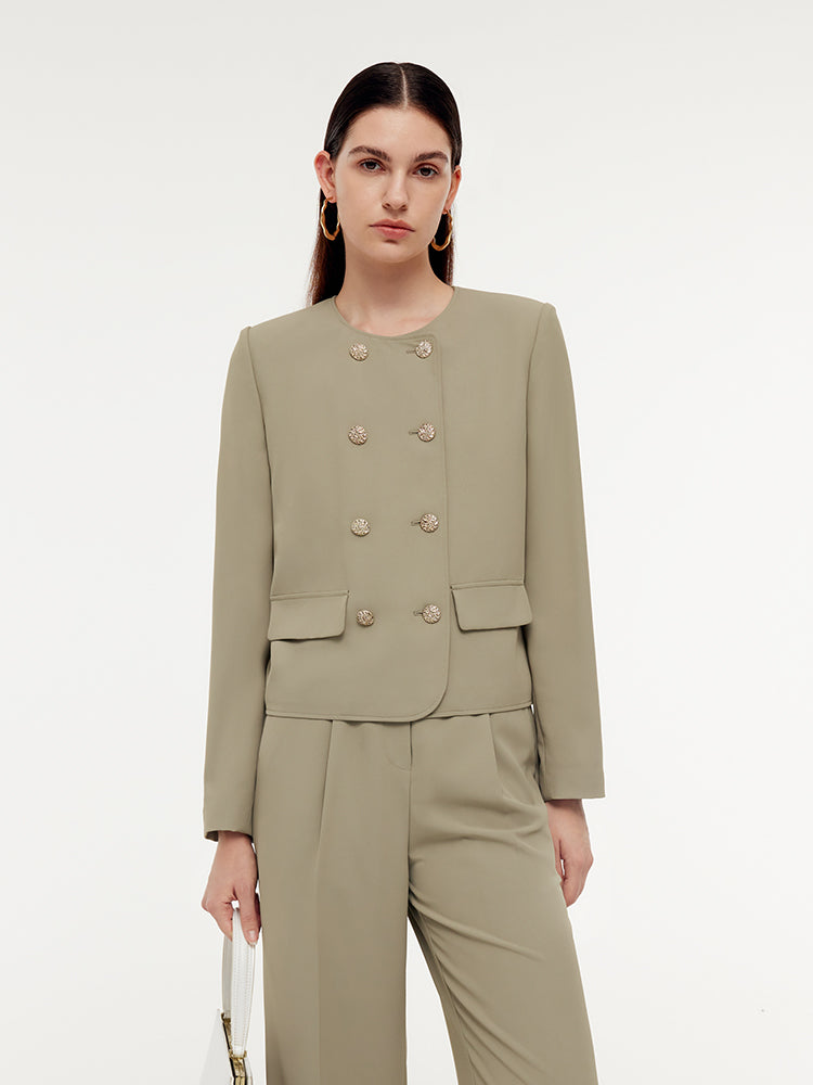Stretch Double-Breasted Women Jacket GOELIA