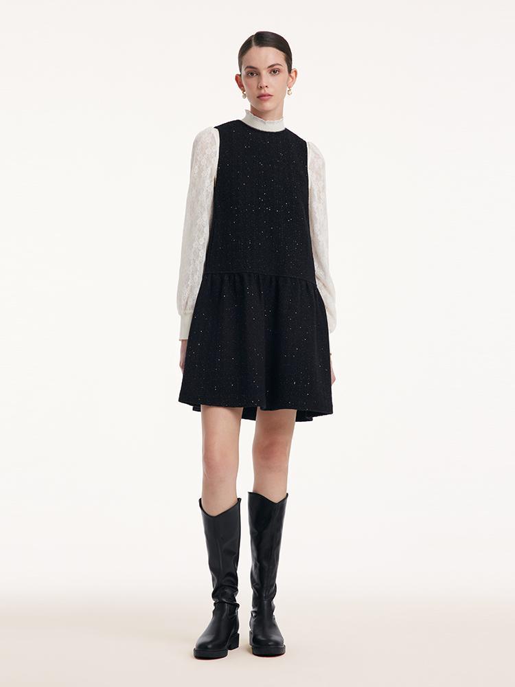 Round Neck Sequins Vest Dress GOELIA