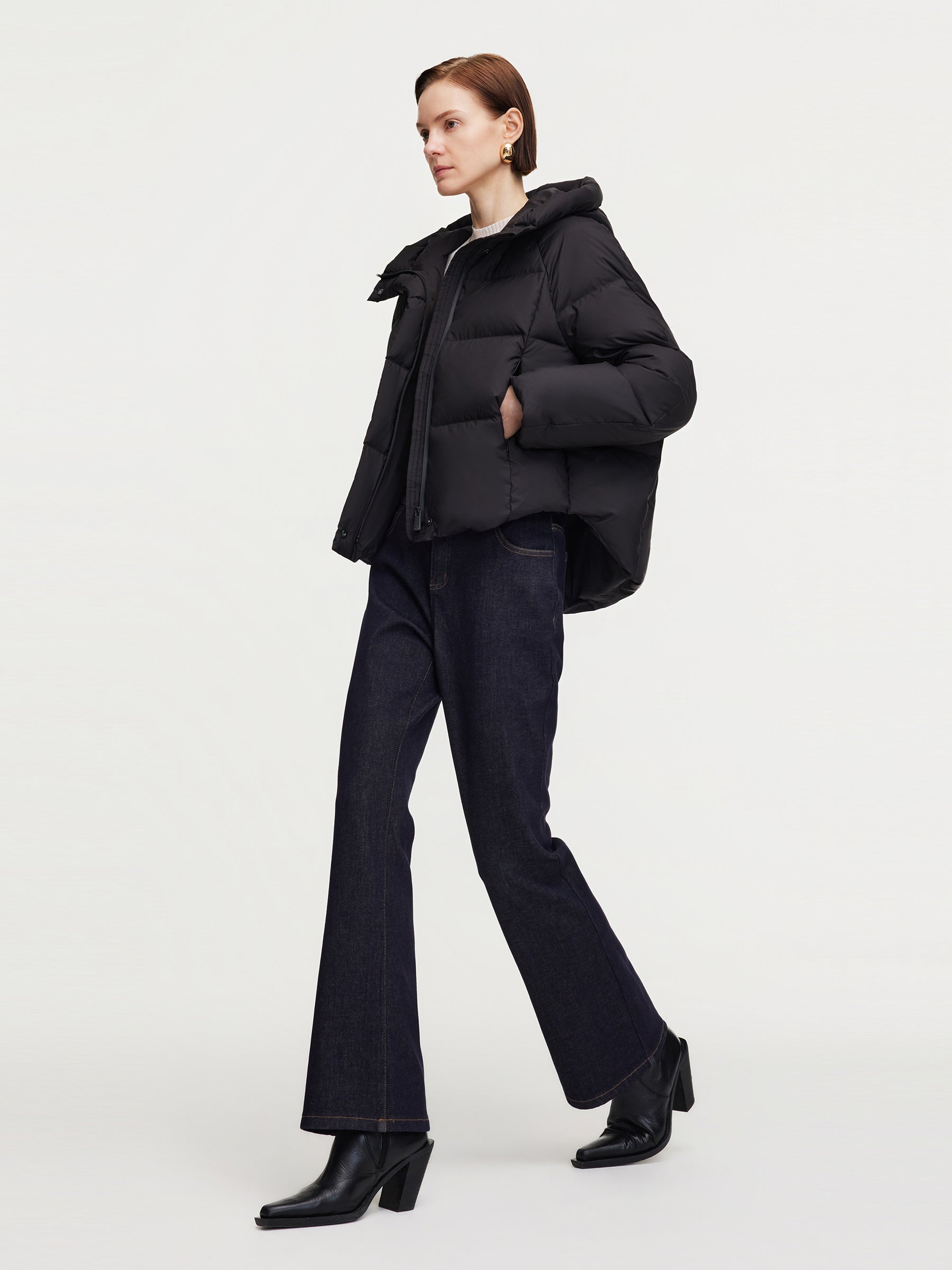 Hooded Zip-Up Goose Down Jacket GOELIA Hooded Zip-Up Goose Down Jacket GOELIA