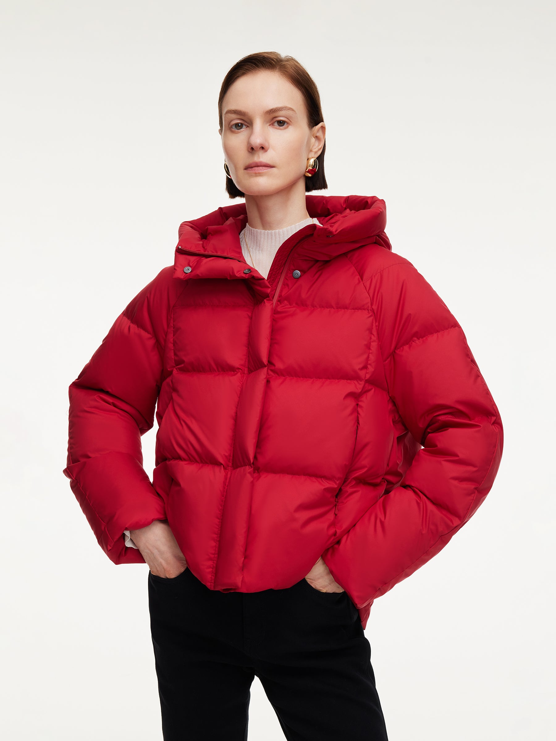 Hooded Zip-Up Goose Down Jacket GOELIA Hooded Zip-Up Goose Down Jacket GOELIA