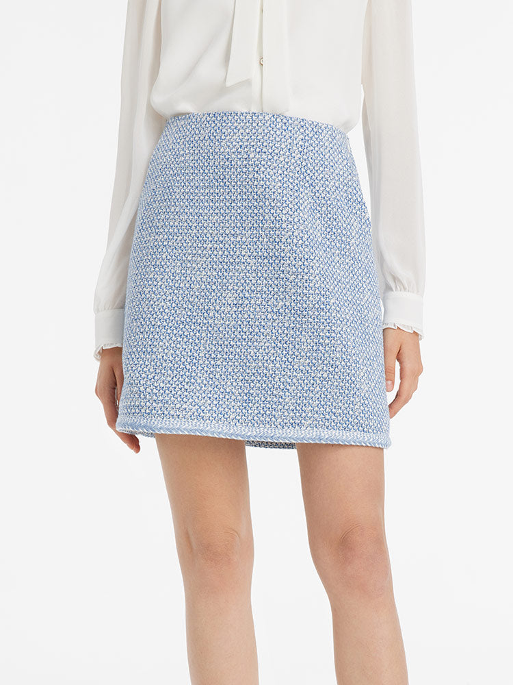 Blue A-Line Women Skirts With Pockets GOELIA