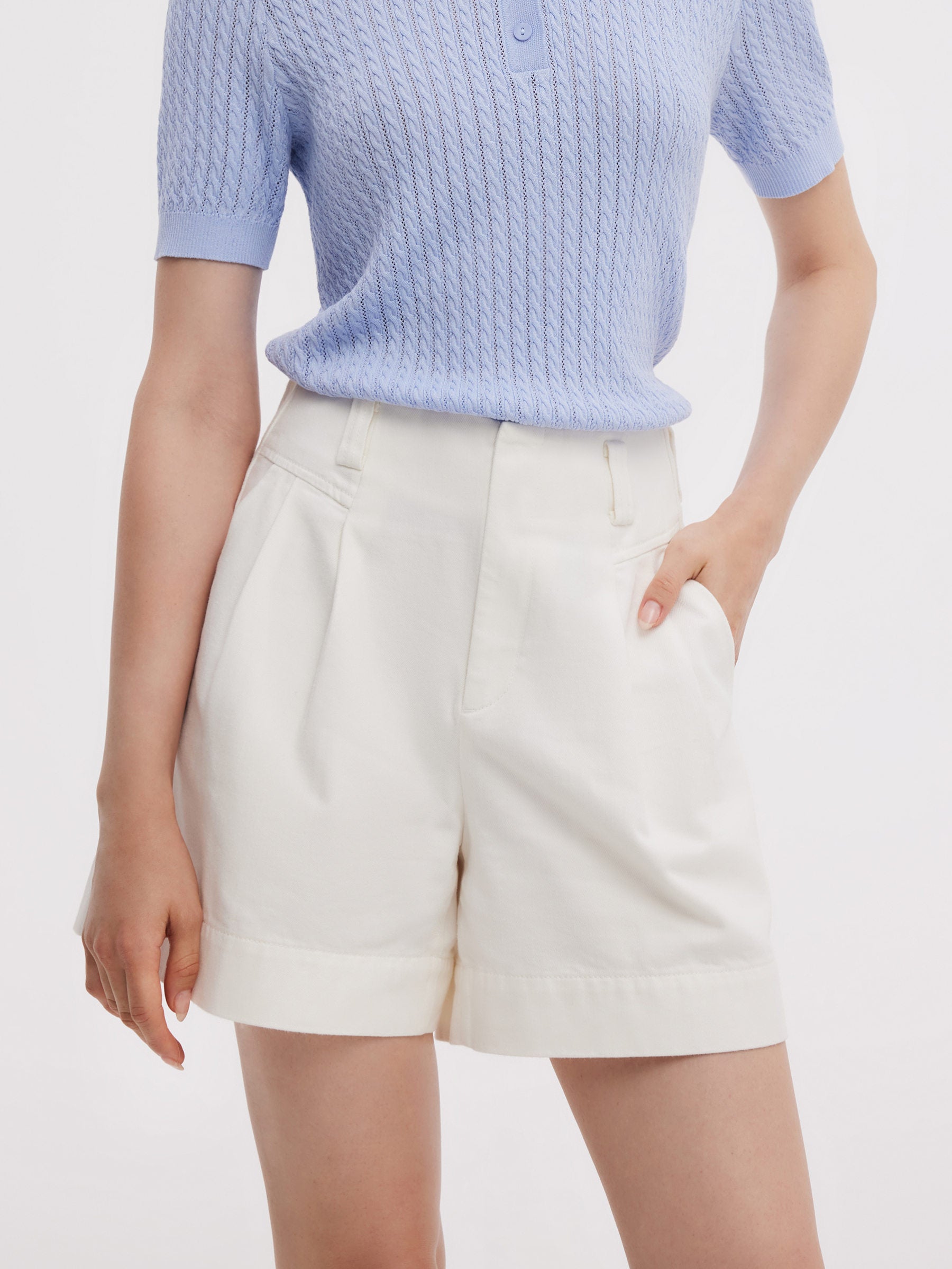 Denim A-Line Women High-Waisted Shorts GOELIA