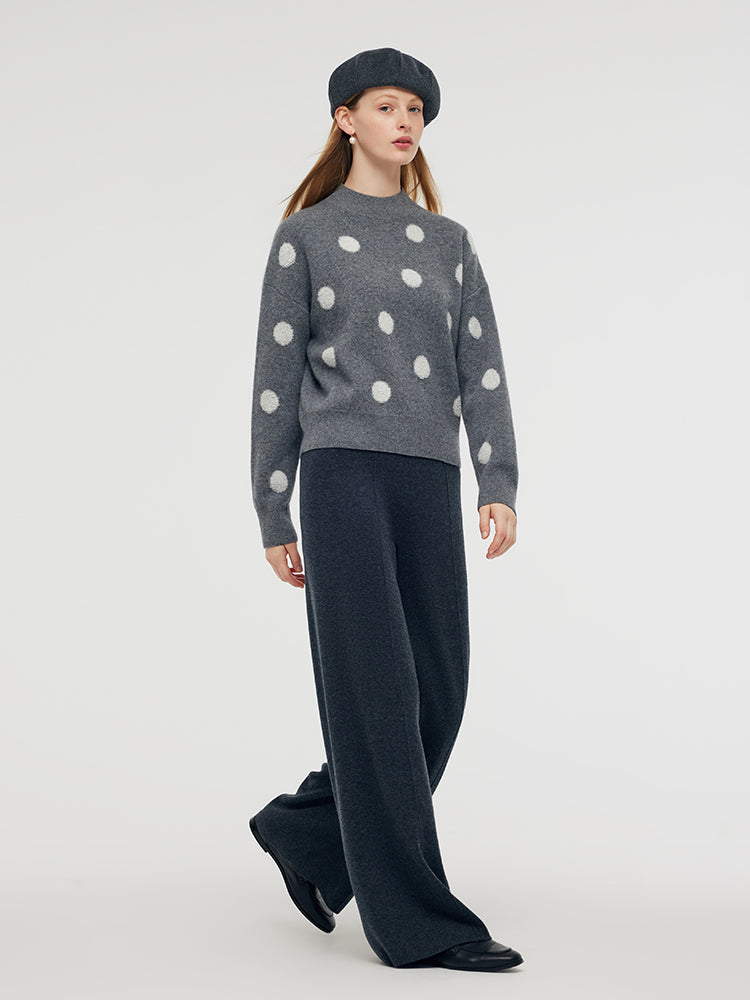 Wool Blend Polka Dots Women Sweater GOELIA
