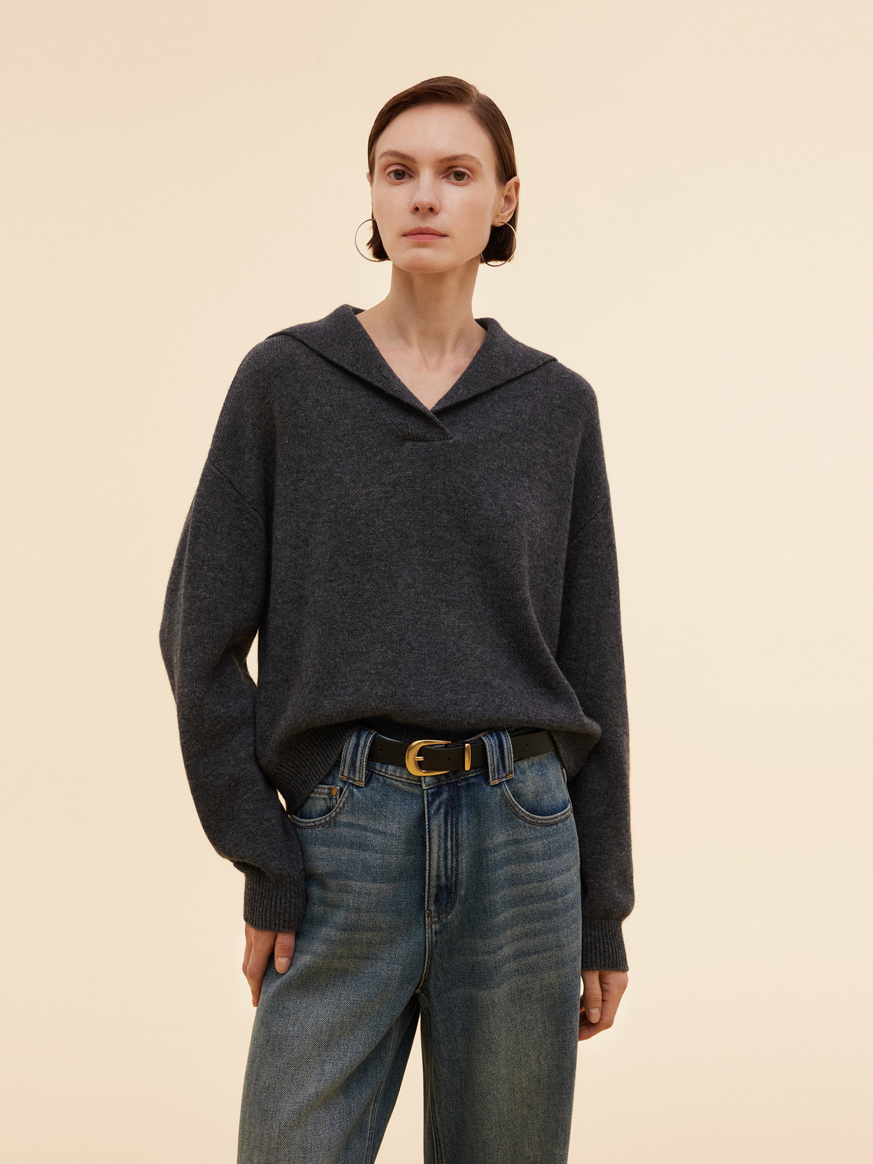 Cashmere Wool Blend Women Sweater GOELIA