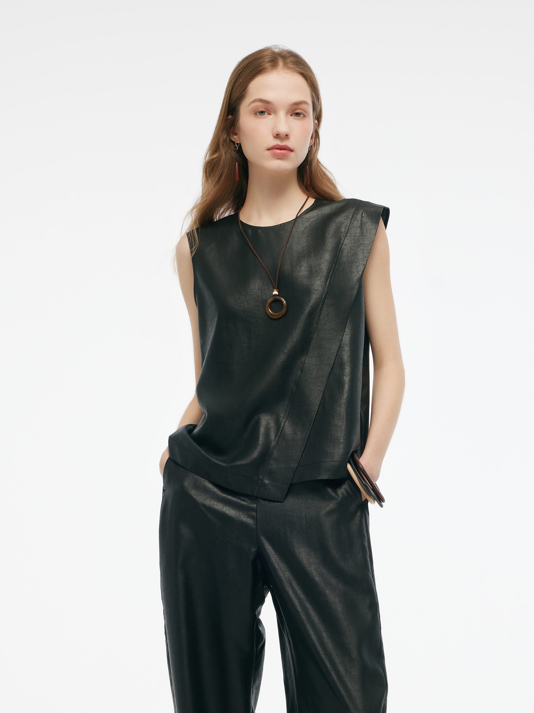 16MM Xiang Yun Silk Women Asymmetric Tank Top GOELIA