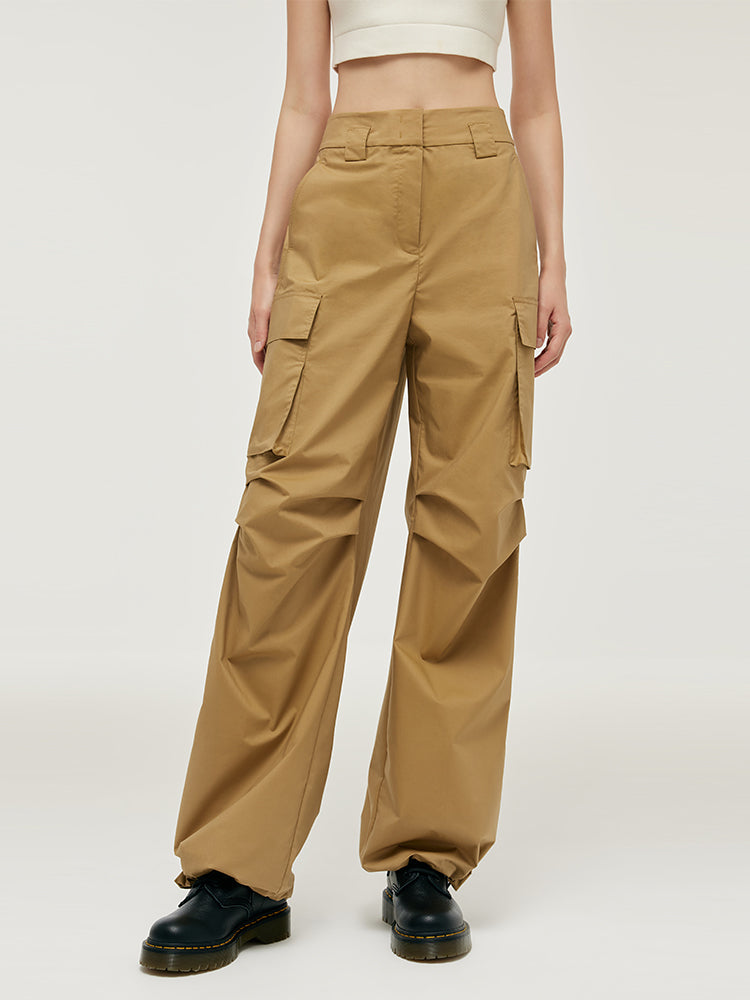 High-Waisted Ruched Women Cargo Pants GOELIA