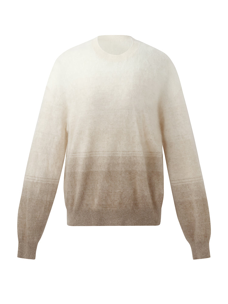 100% Brushed Cashmere Gradient Women Sweater GOELIA