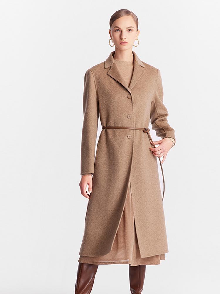 Brown Cashmere Slim-Fit Overcoat GOELIA