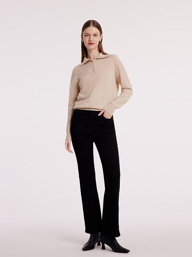 Pure Cashmere Polo Neck Sweater GOELIA