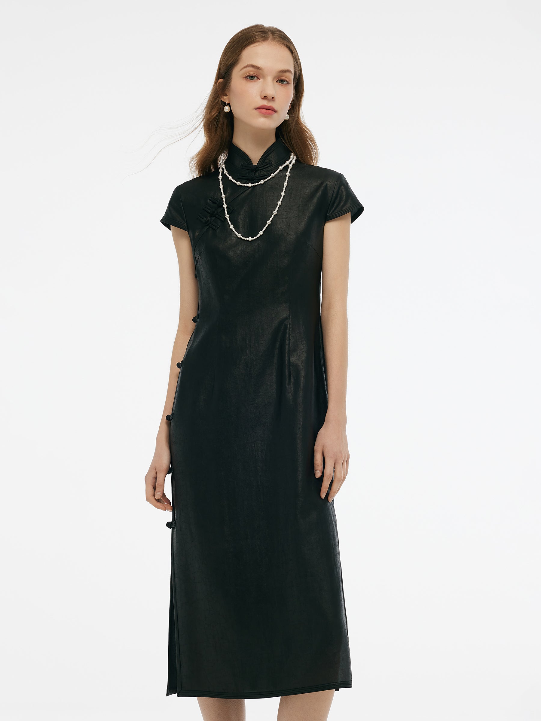 16MM Xiang Yun Silk Women Qipao Midi Dress GOELIA