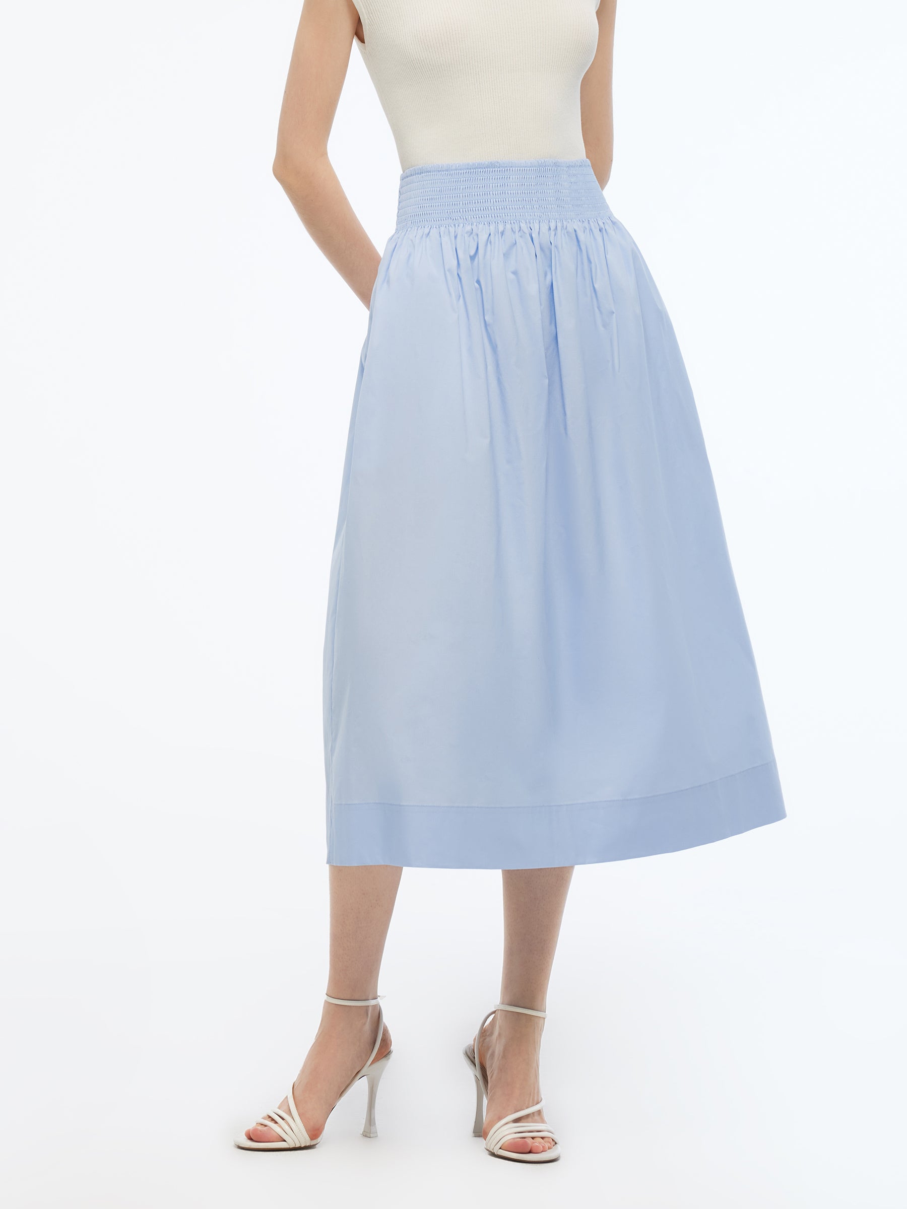 A-Line Smocked Waist Women Skirt GOELIA
