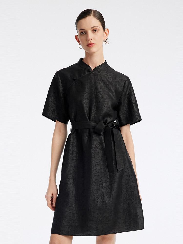 Xiang Yun Silk Mandarin Collar Cheongsam Qipao Mini Dress GOELIA