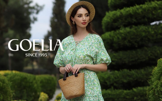 a lady in a green floral printed mini dress