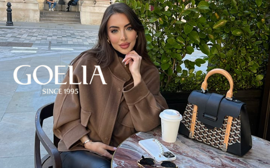 a lady in a brown tencel wool jacket and a pair of black leather pants