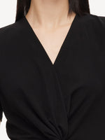 16MM Mulberry Silk Acetate Blend Patchwork Women Side Slit Maxi Dress GOELIA