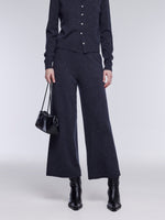 100% Merino Wool Rhinestone Women Knit Pants GOELIA