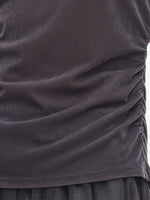 Velvet Stretch Women Mock Neck Top GOELIA