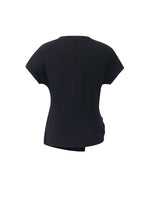 Acetate Waist Twist Asymmetric Hem Women Knit Top GOELIA