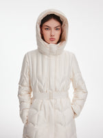 [Preview] Hooded Goose Down Belted Overcoat GOELIA