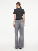 [Preview] Lyocell Cotton Blend Denim Women Straight Leg Jeans With Leather Belt GOELIA