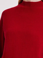 Pure Wool Mock Neck Women Sweater GOELIA