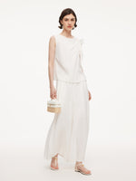 100% Linen Front Knot Tank Top And Pants Two-Piece Set GOELIA