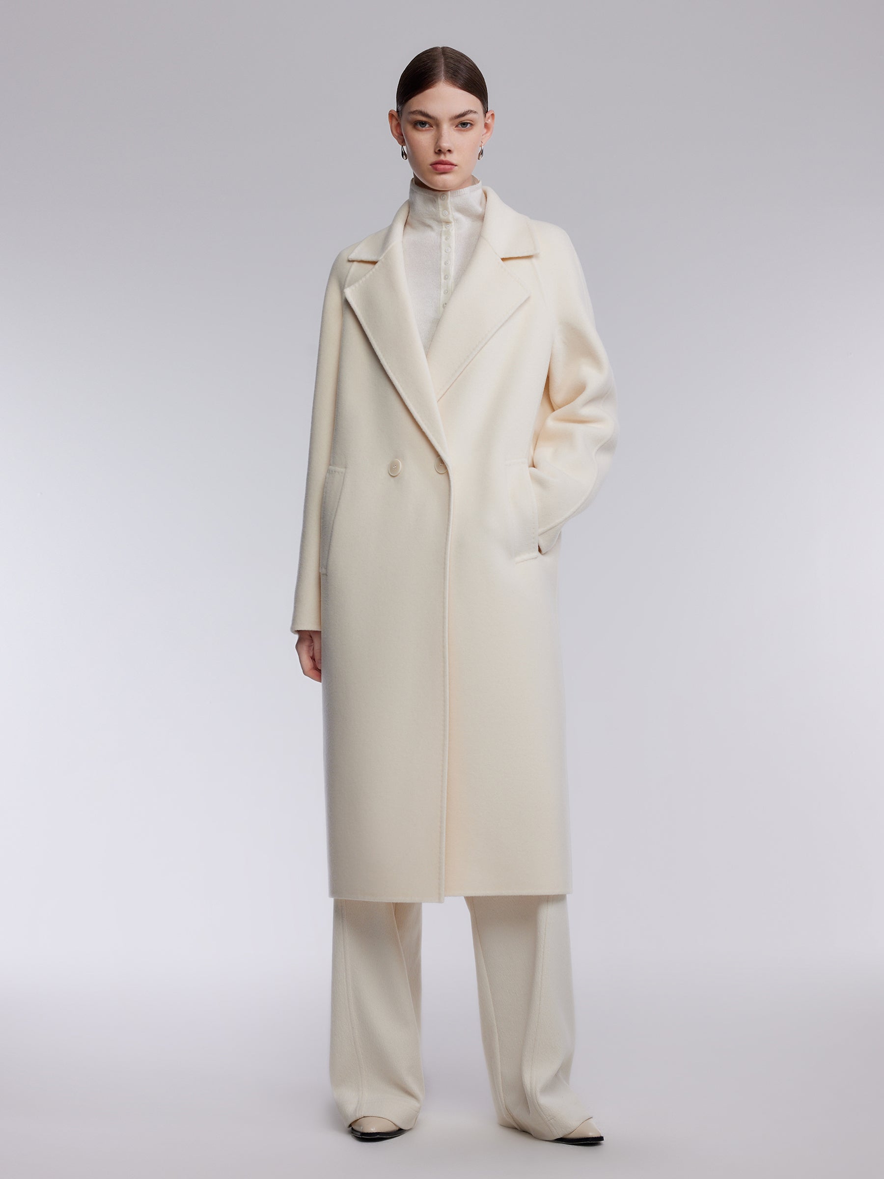 [Preview] Cashmere Wool Blend Double-Faced Women Overcoat GOELIA