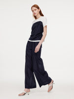 Tencel Blend Patchwork Top And Pants Two-Piece Set GOELIA