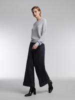 [Preview] Wool Blend Shimmer Ribbed Women Crewneck Sweater GOELIA