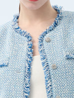 Tweed Fringe Trim Women Jacket GOELIA