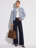 Tweed Fringe Trim Women Jacket GOELIA