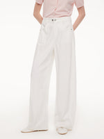 Lyocell Cotton Blend Adjustable Waist Women Curved-Leg Jeans GOELIA