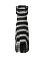Black And White Stripe Women Knit Vest Maxi Dress GOELIA