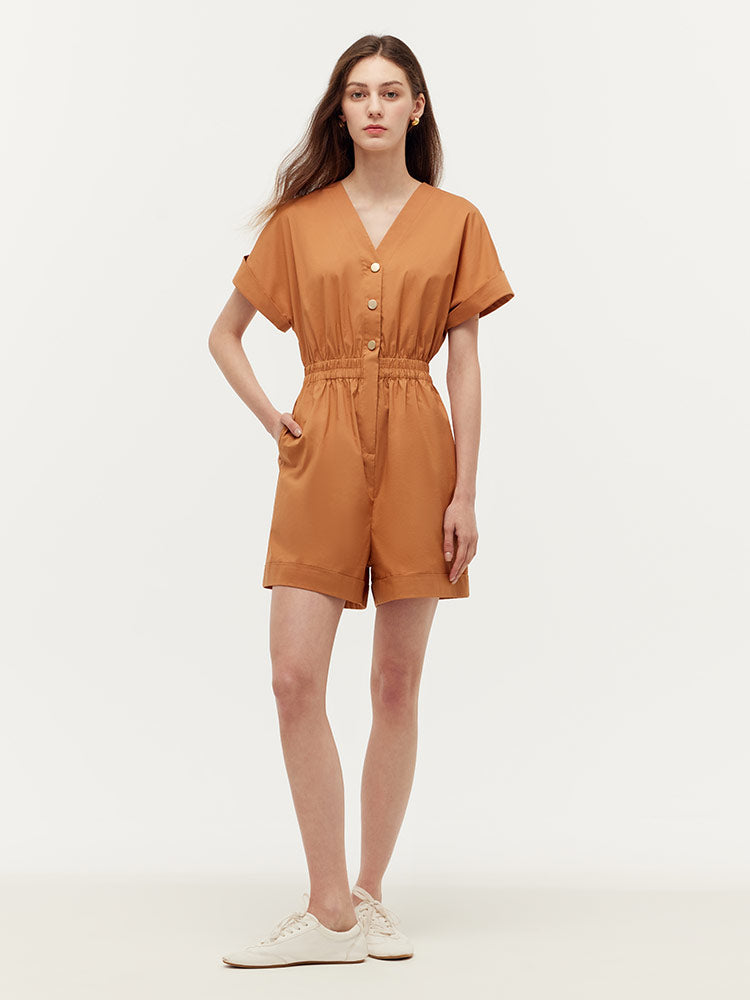 Cotton V-Neck Women Romper GOELIA