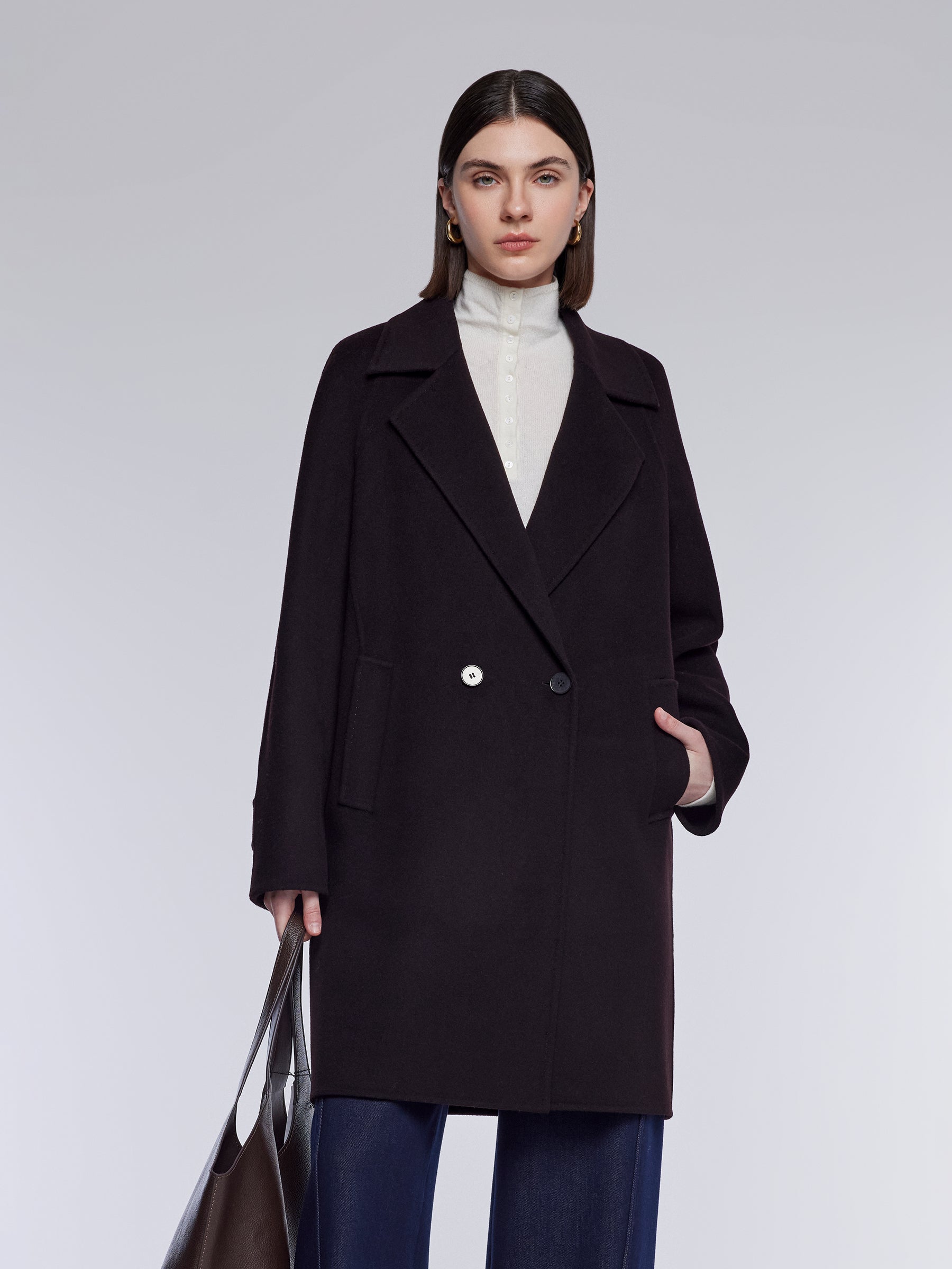[Preview] Cashmere Wool Blend Double-Faced Women Coat GOELIA