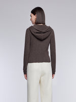 [Preview] 100% Wool Two-Way Zip Women Hooded Cardigan GOELIA