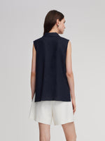 100% Linen Sleeveless Women Shirt GOELIA