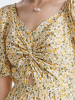 Floral Puff Sleeve Dress GOELIA