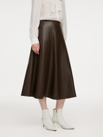 PU Leather Women A-Line Skirt GOELIA