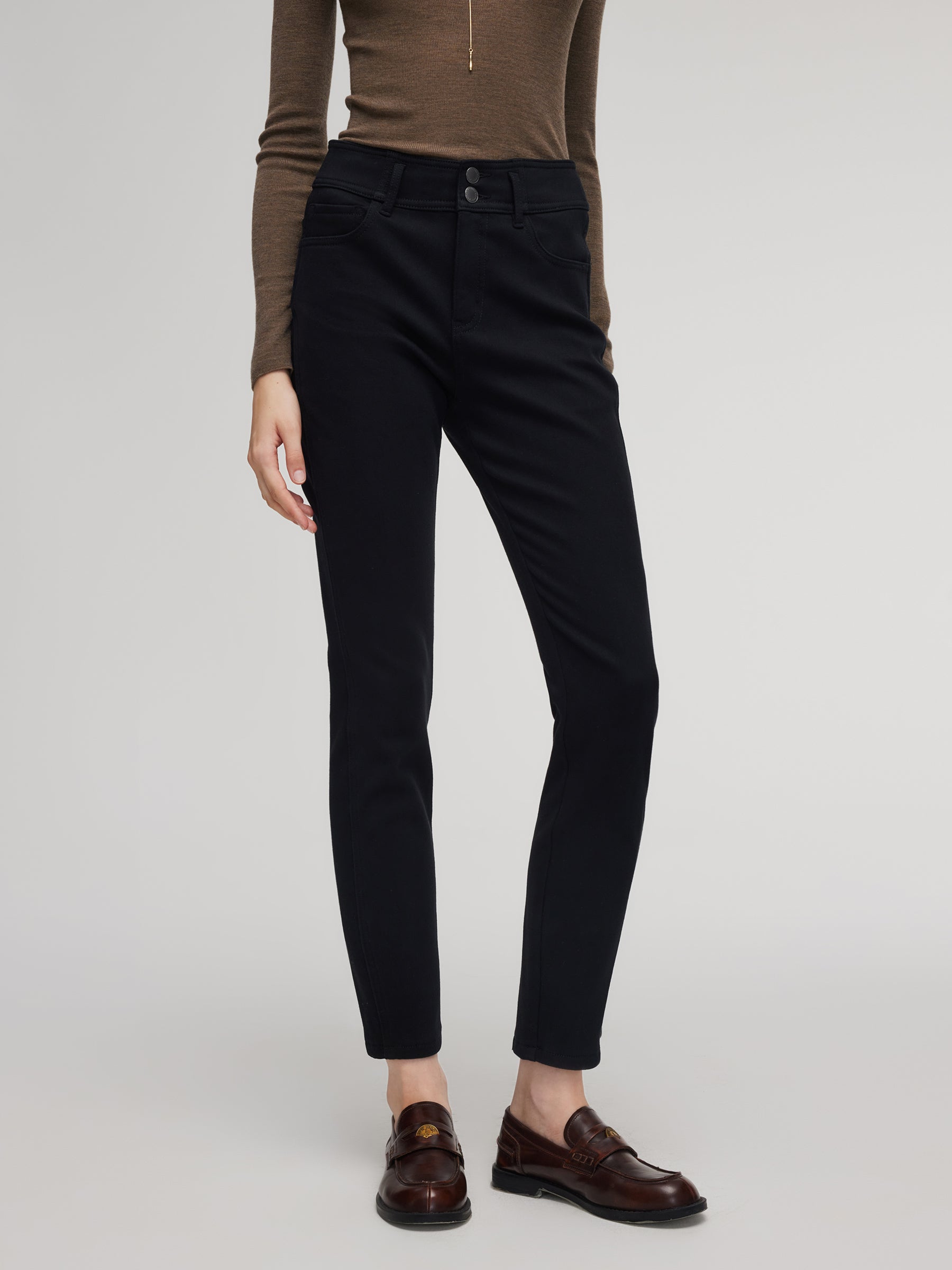 Denim Fleece Lined Women Skinny Jeans GOELIA