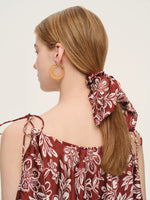 Marigold Floral Print Cold Shoulder Women Strap Maxi Dress GOELIA