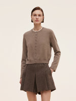 100% Cashmere Faux Two-Piece Women Cardigan GOELIA