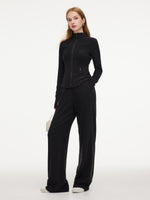 [Preview] Double-Brushed Stretch Zip Jacket And Pants Two-Piece Set GOELIA