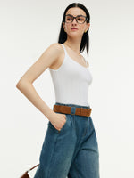 Tencel Mulberry Silk Blend Women Knit Stretchy Tank Top GOELIA