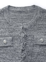 Fringe Trim H-Line Women Cardigan GOELIA