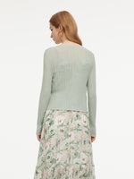 Tencel Wool Blend V-Neck Women Cardigan GOELIA