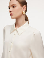 22MM Mulberry Silk Women Shirt With Detachable Ruffle Detail GOELIA