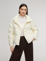 Lightweight Drawstring Hem Hooded Goose Down Jacket GOELIA